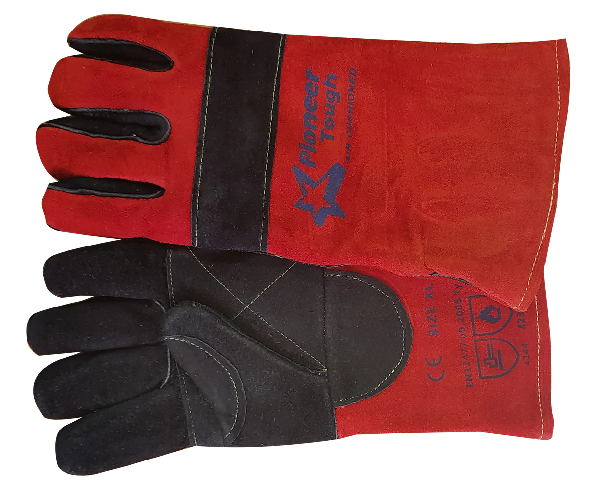 Pioneer Tough Black/Red Air Cusioned Welding Glove 35Cm